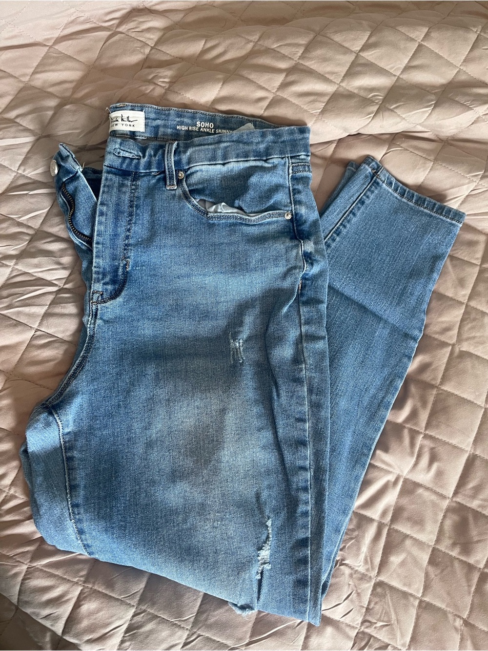 Nicole Miller High-Rise Skinny Jeans in Light Blue